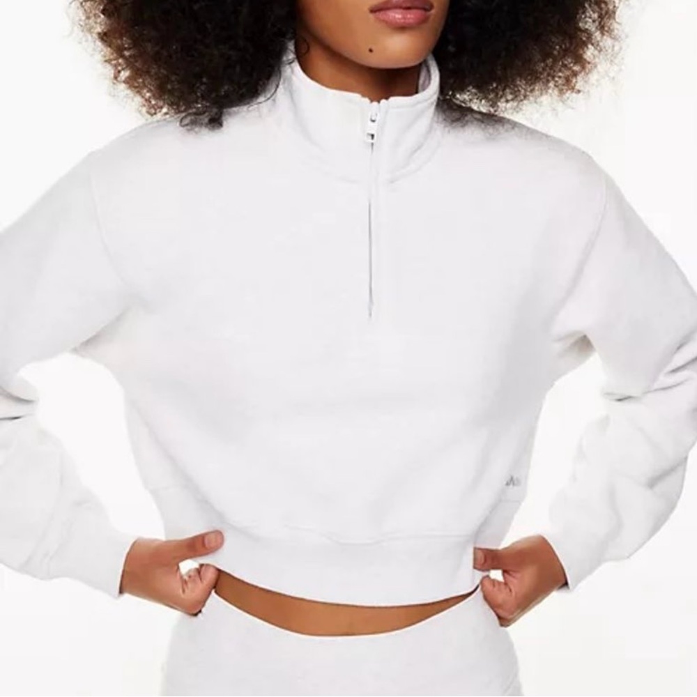 Aritzia Tna Cozy Fleece Perfect 1/4 Zip Sweatshirt